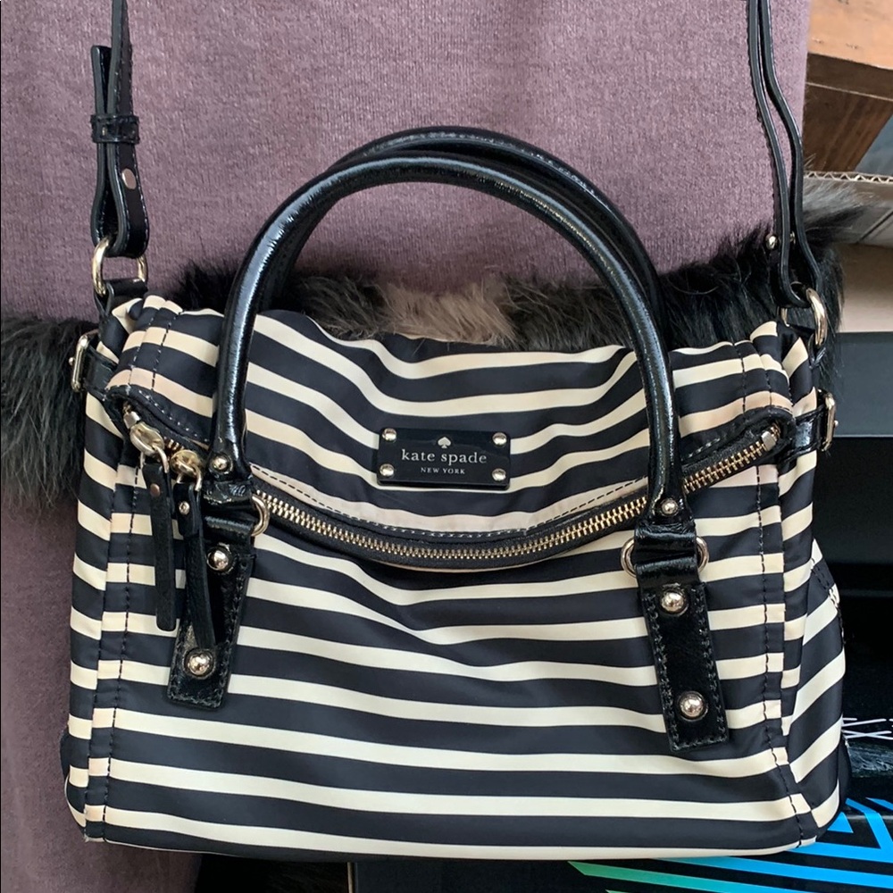 Kate Spade Black and White Striped Women's Bag